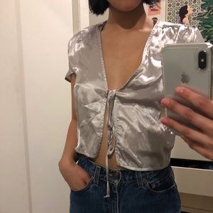 Brandy Melville Metallic Tie Top